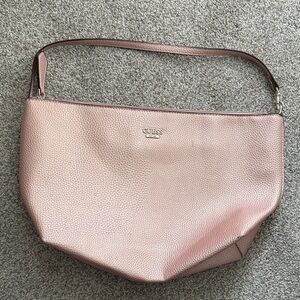 GUESS Metallic Rose Pink Pebbled Shoulder Bag